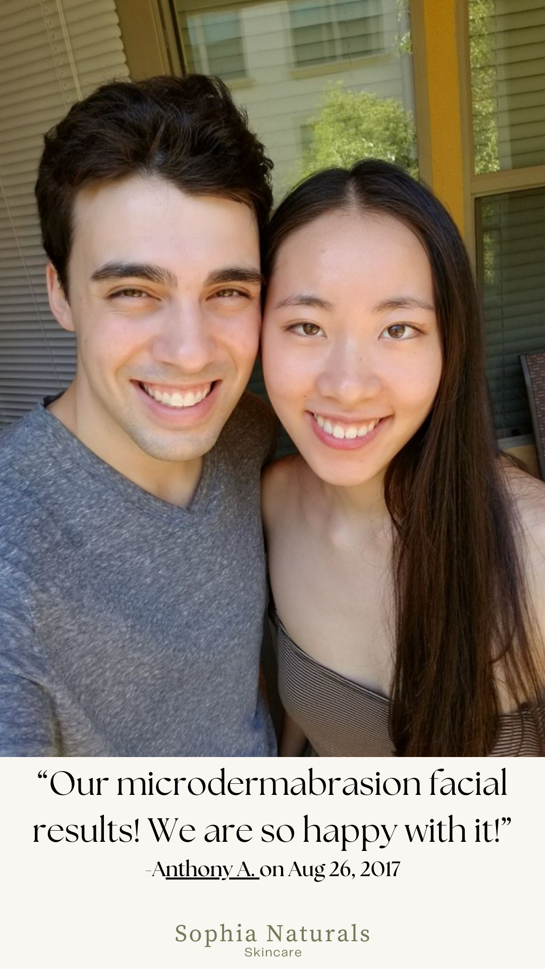 These clients experienced an incredible skin transformation after customized organic facials and handcrafted skincare at Sophia Naturals Skincare in Santa Clara, CA. Her skin is now clearer, smoother, and glowing thanks to our holistic treatments and natural products. Trusted by clients across the Bay Area for personalized facials and visible results. Couple gift idea, bay area.